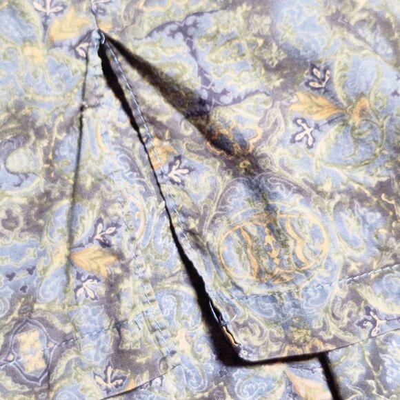 Tori Richard Honolulu Hawaiian Aloha Shirt Mens Button-Up Shirt Large Gray Blue - Picture 8 of 9